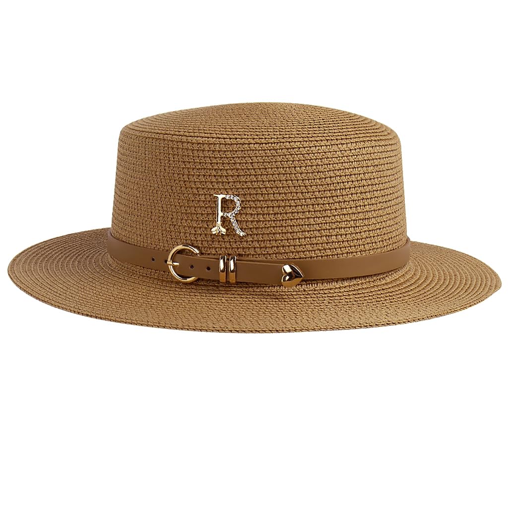 PALAY Straw Hat Bucket Hat for Women Flat Top Sun Hat Wide Brim Beach Hat for Women Ladies Foldable Summer Outdoor UV Protection Cap - Khaki PALAY Straw Hat Bucket Hat for Women Flat Top Sun Hat Wide Brim Beach Hat for Women Ladies Foldable Summer Outdoor UV Protection Cap - Khaki